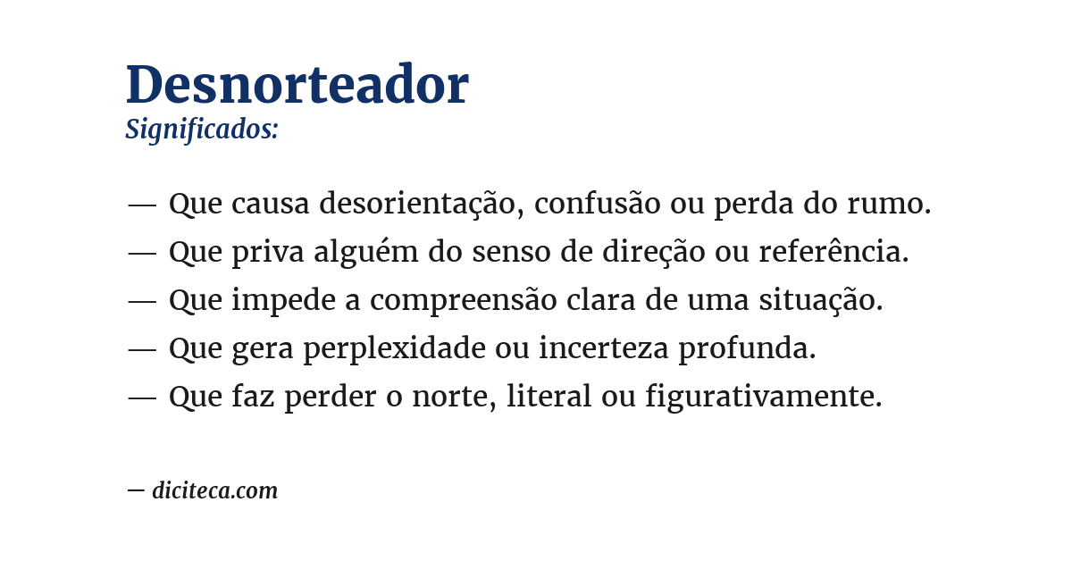 Significado de desnorteador