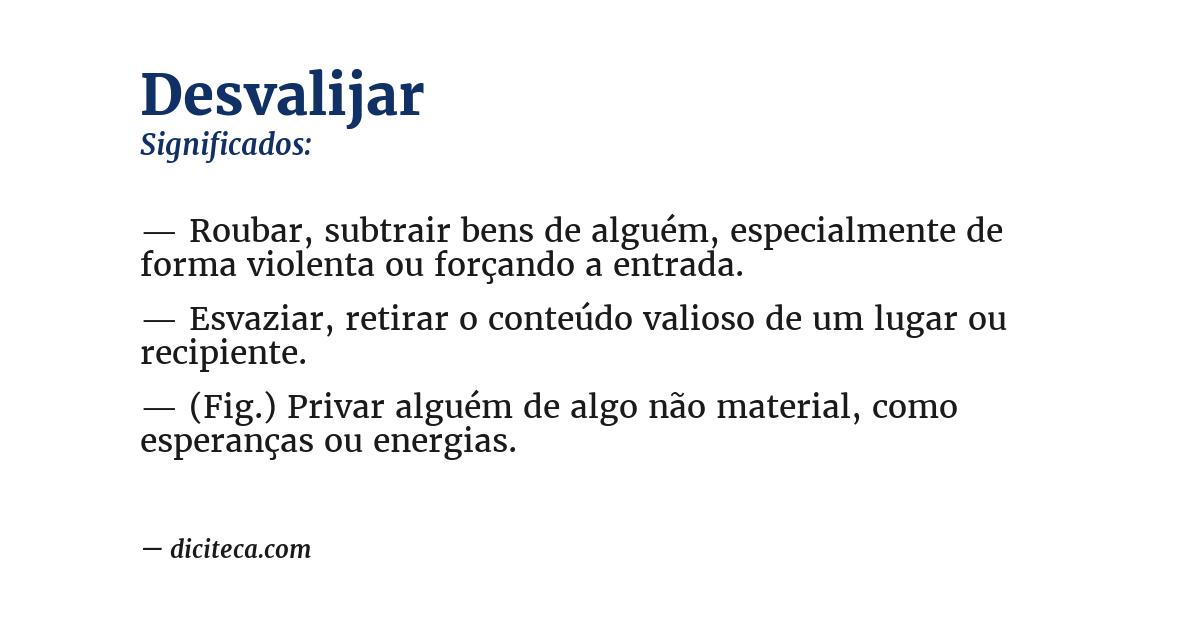 Significado de desvalijar