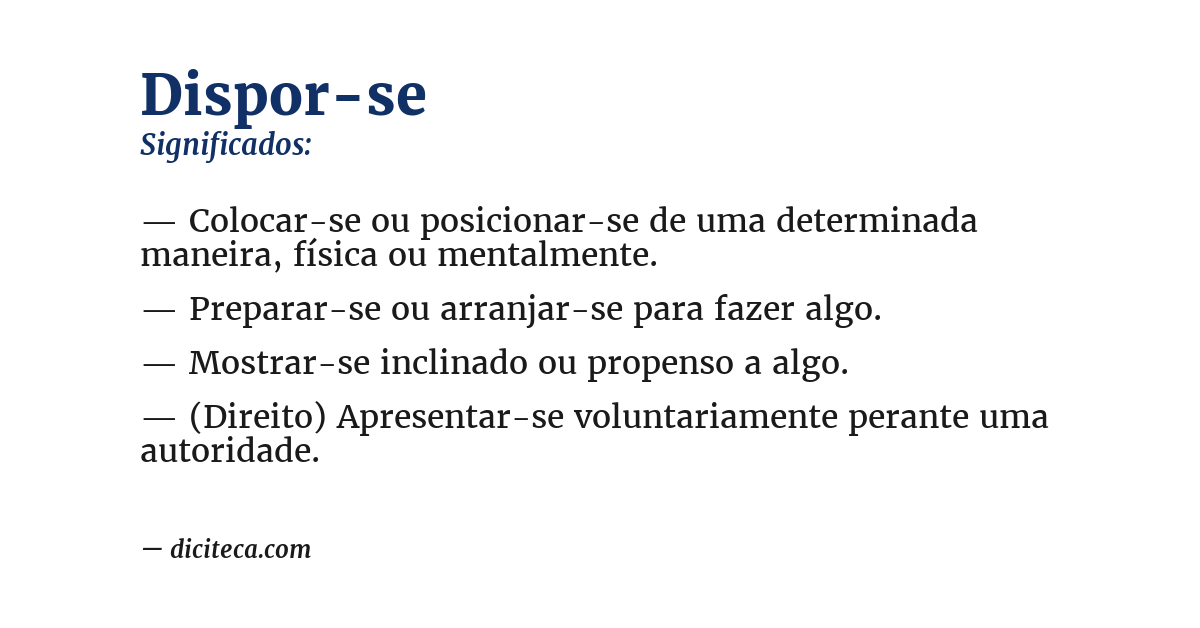 Significado de dispor-se