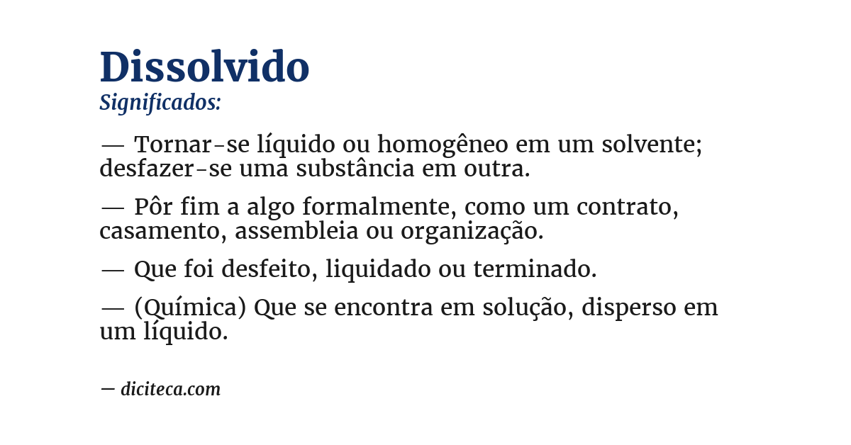 Significado de dissolvido