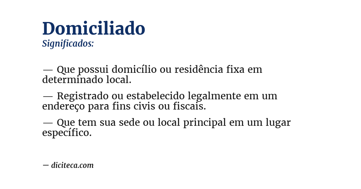 Significado de domiciliado