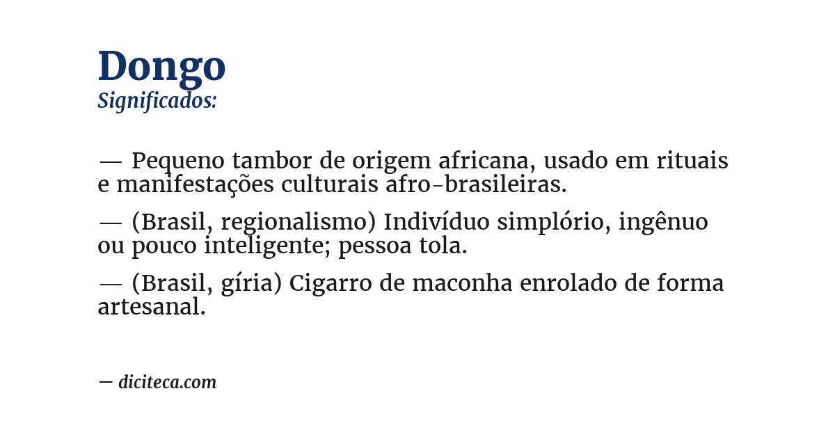 Significado de dongo