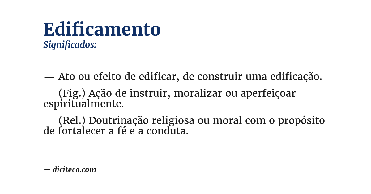 Significado de edificamento