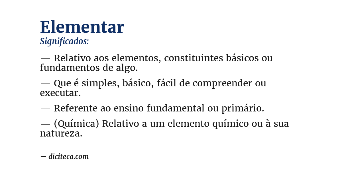 Significado de elementar