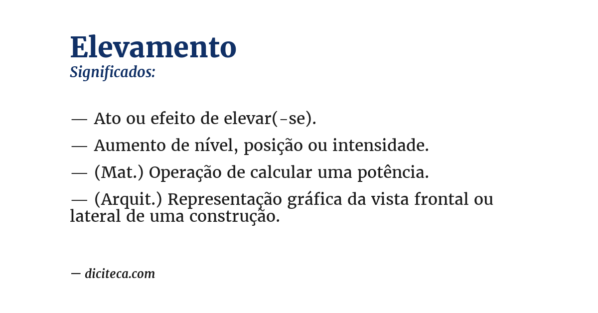 Significado de elevamento