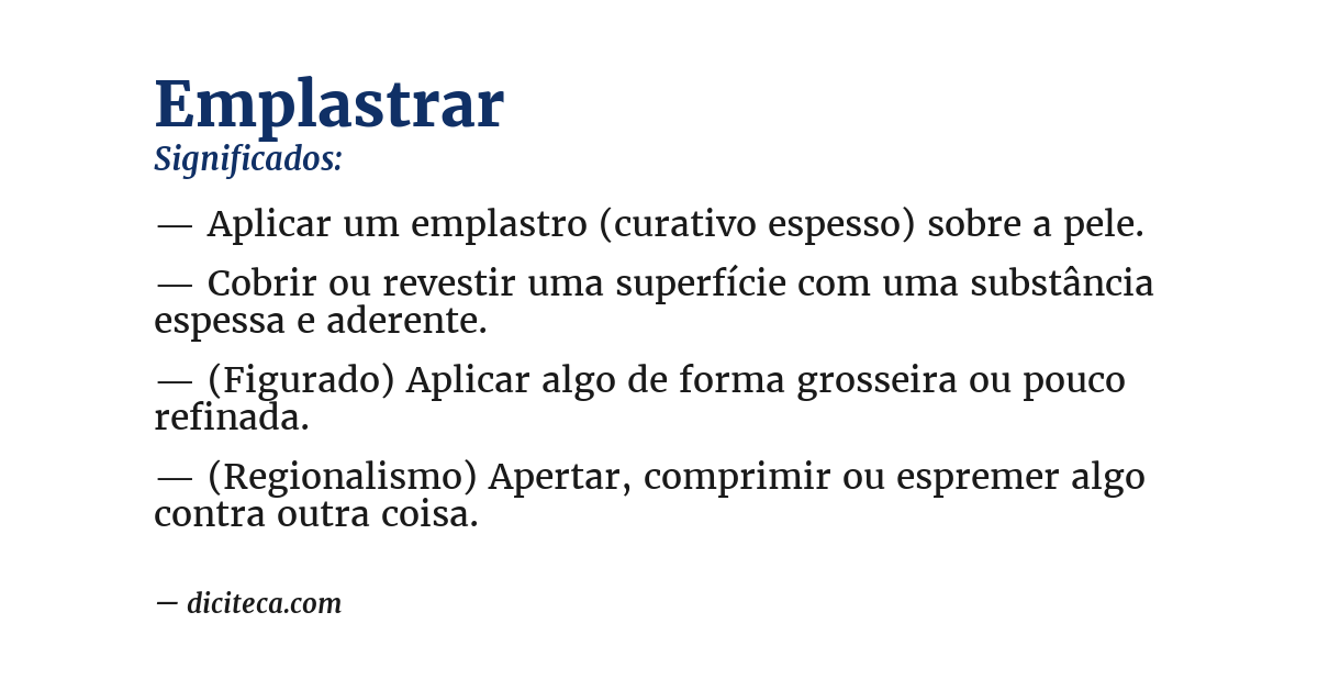 Significado de emplastrar