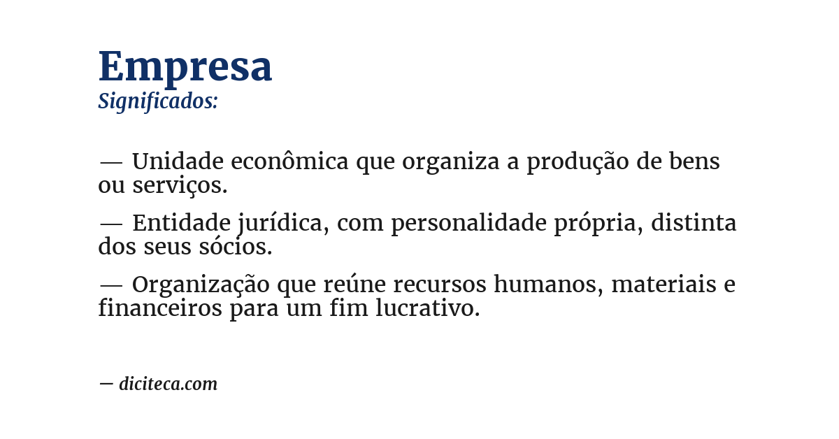 Significado de empresa