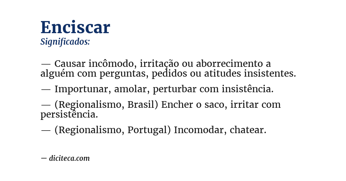 Significado de enciscar