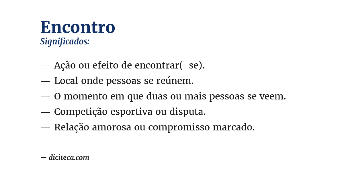 Significado de encontro