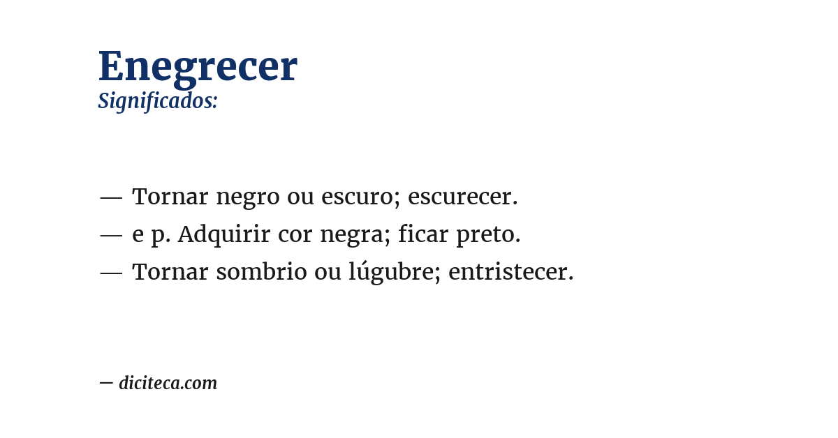 Significado de enegrecer