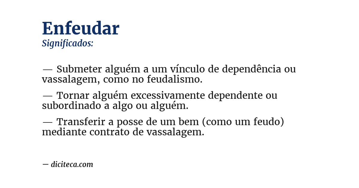 Significado de enfeudar