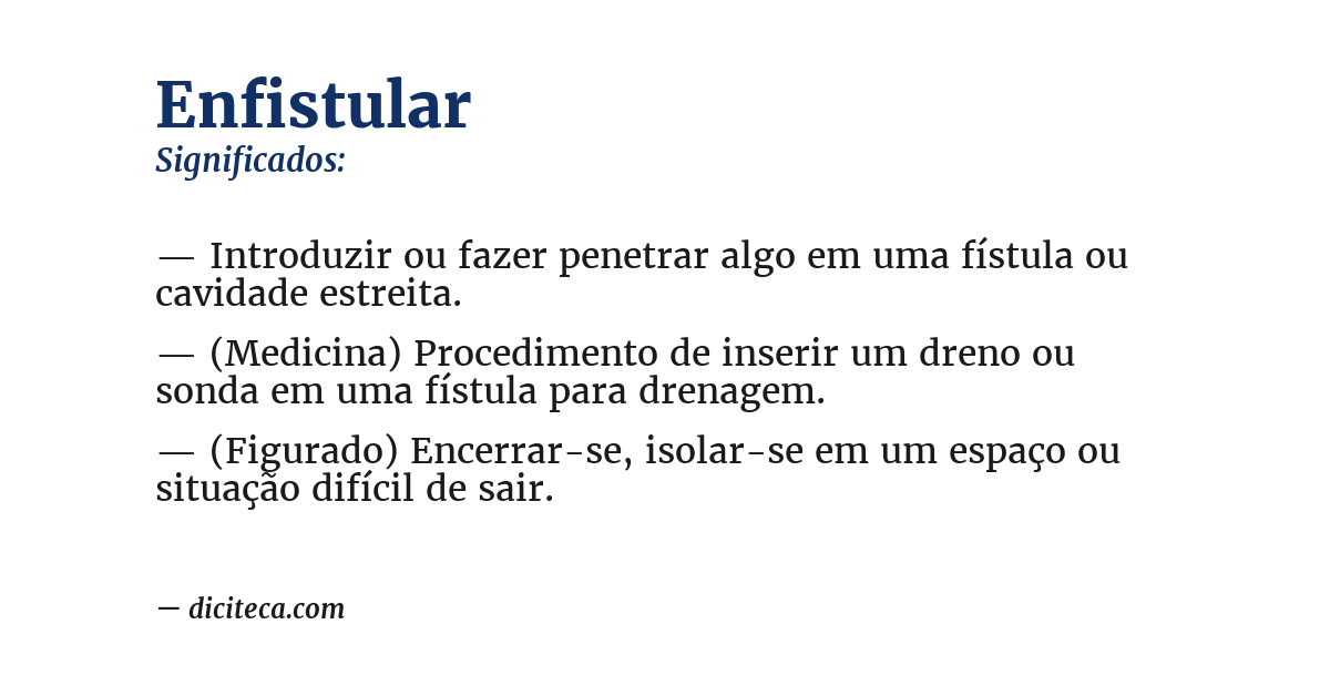 Significado de enfistular