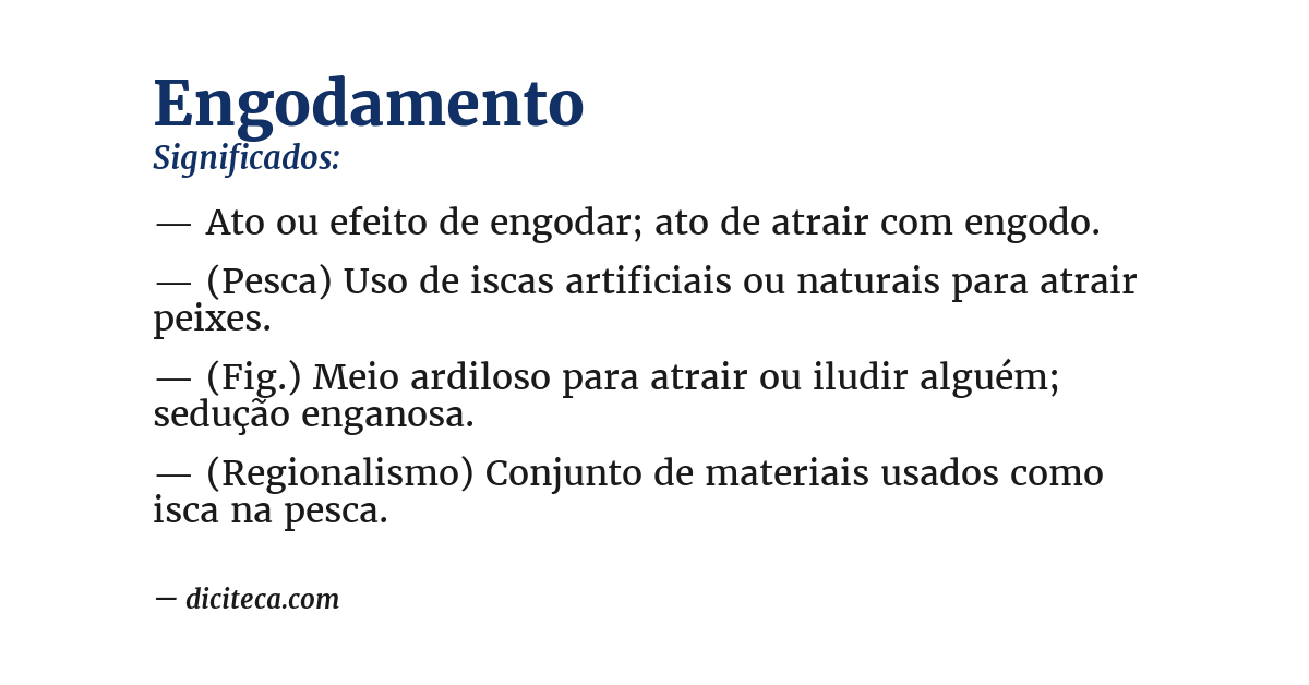 Significado de engodamento