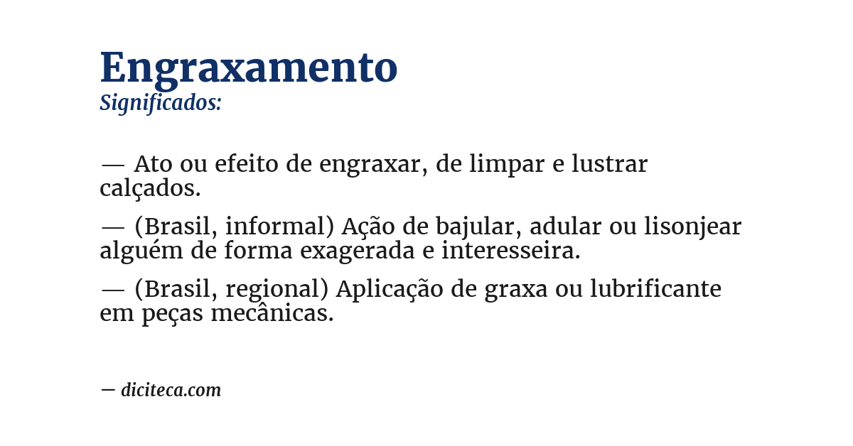 Significado de engraxamento