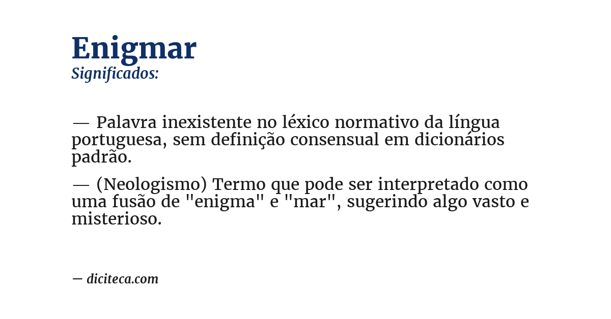 Significado de enigmar