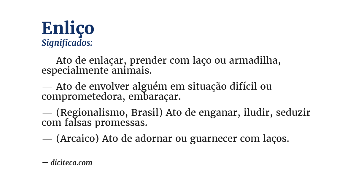 Significado de enliço