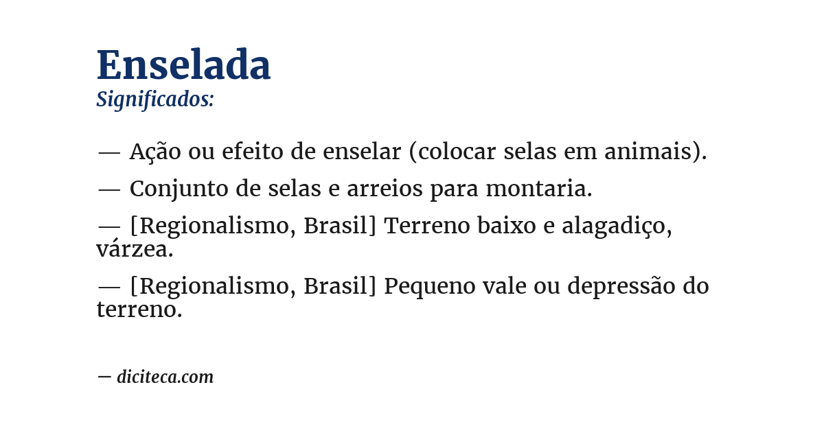 Significado de enselada