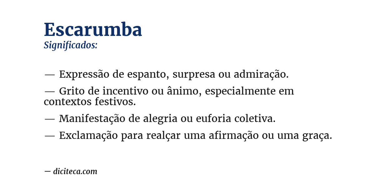 Significado de escarumba