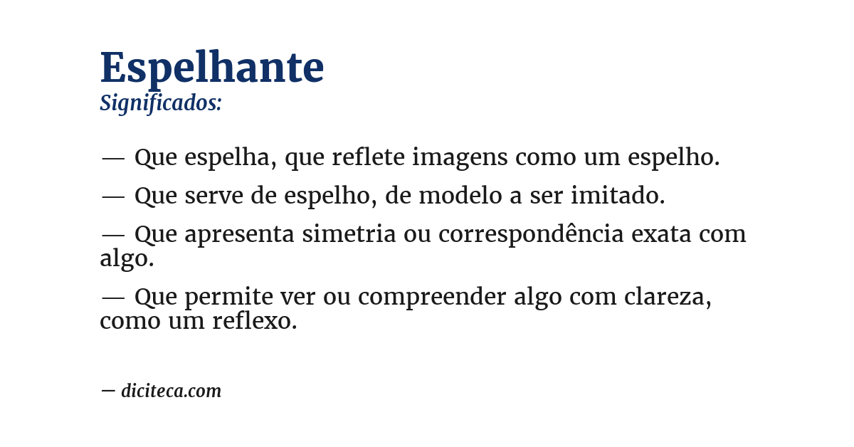 Significado de espelhante