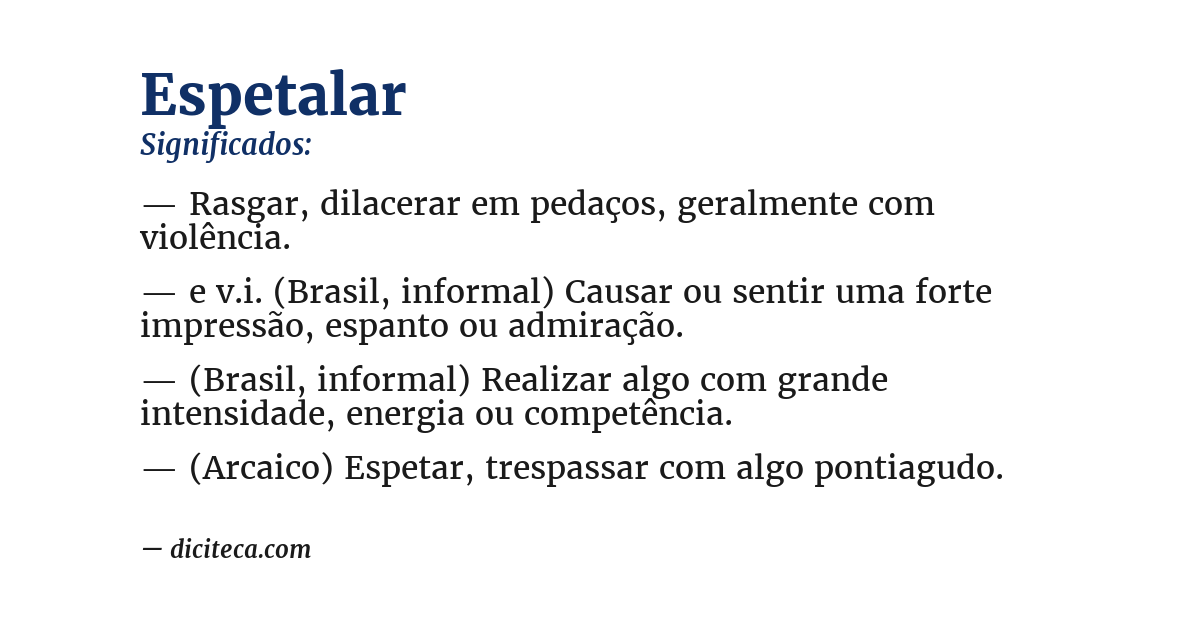 Significado de espetalar
