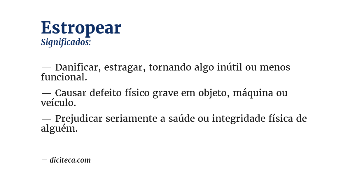 Significado de estropear