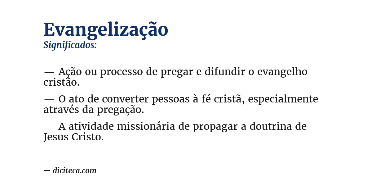 Significado de evangelização
