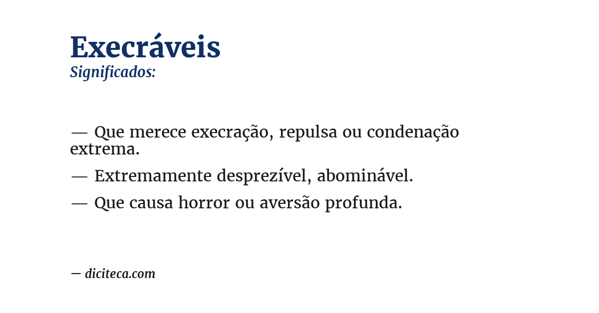 Significado de execráveis