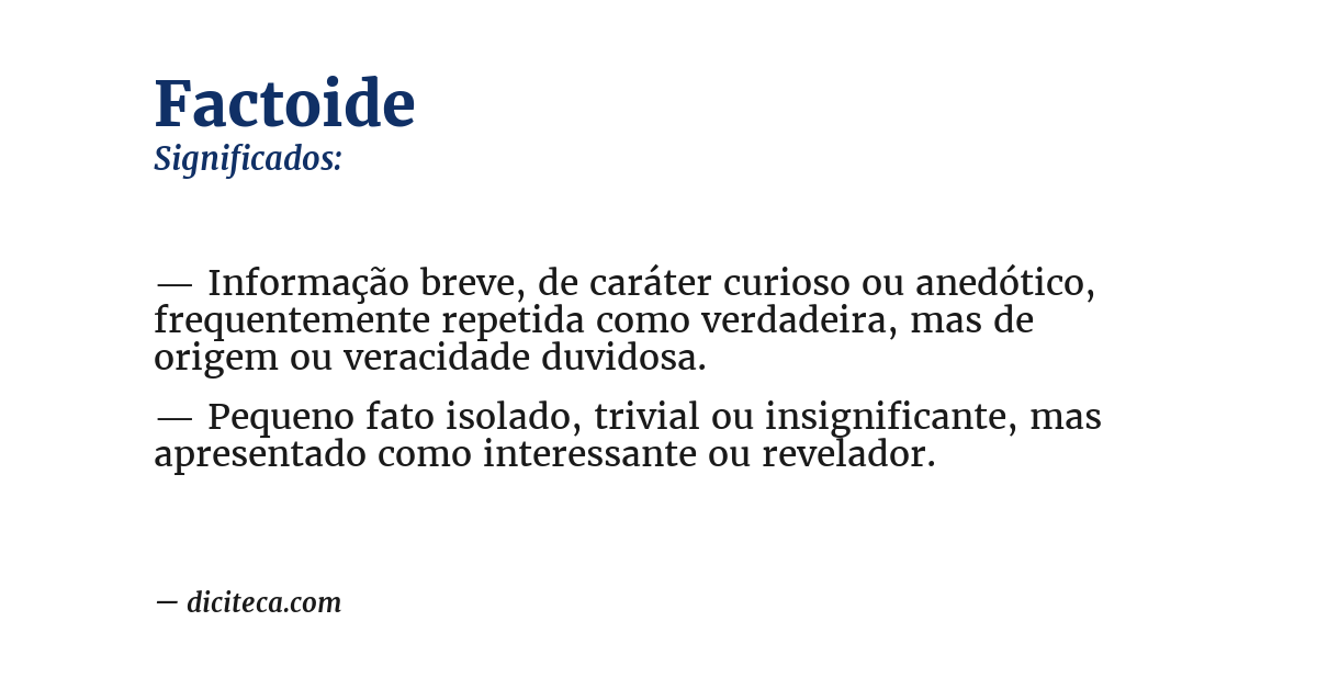 Significado de factoide