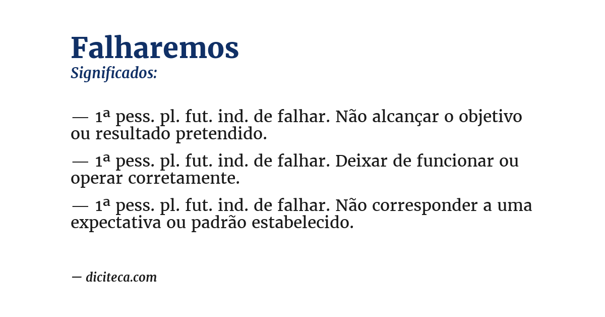 Significado de falharemos
