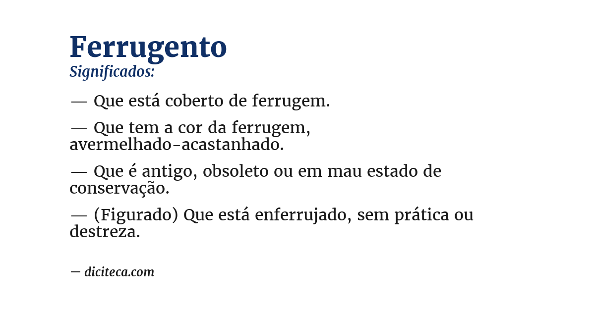 Significado de ferrugento