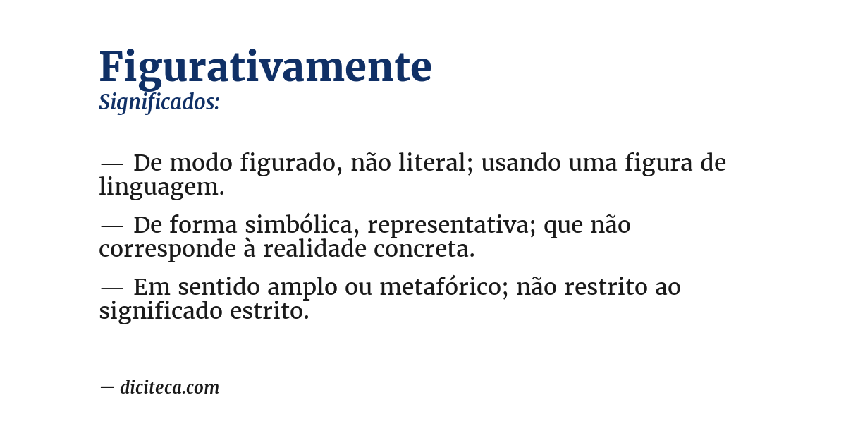 Significado de figurativamente