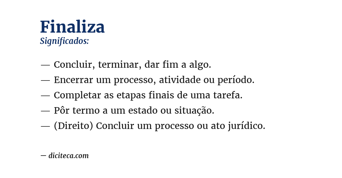 Significado de finaliza
