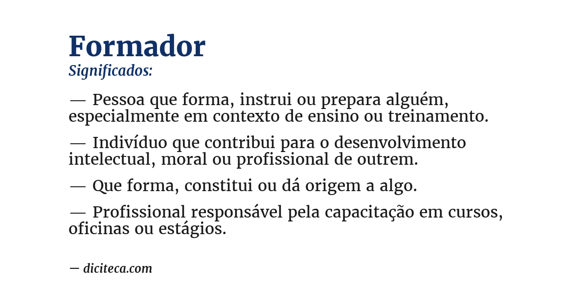Significado de formador