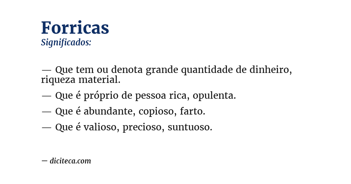 Significado de forricas