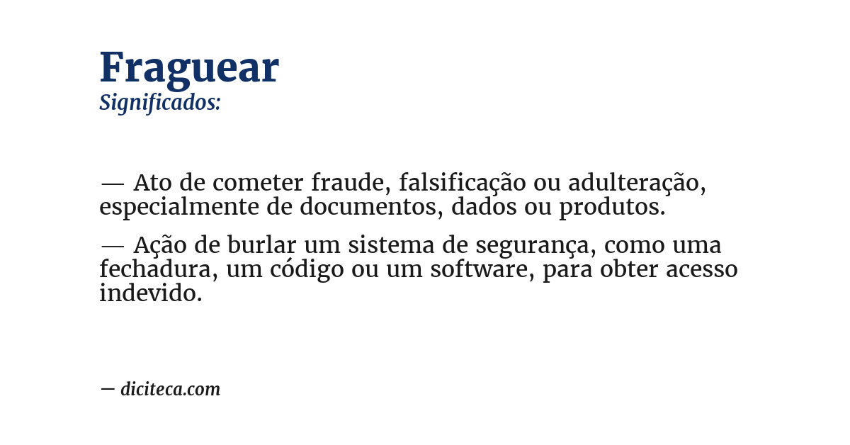 Significado de fraguear