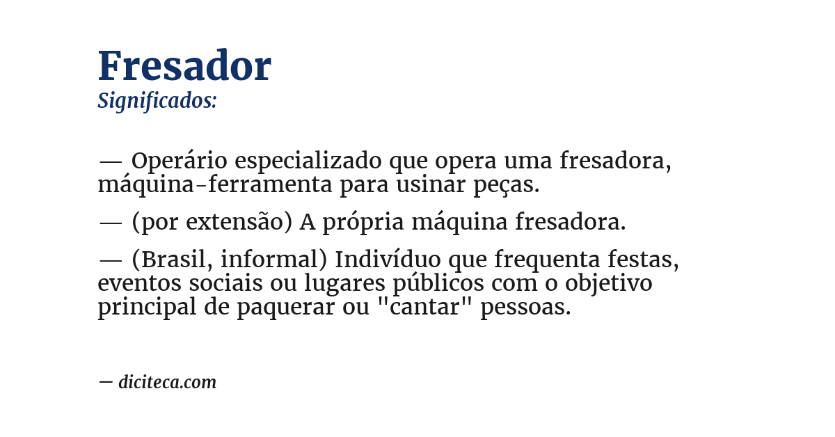 Significado de fresador