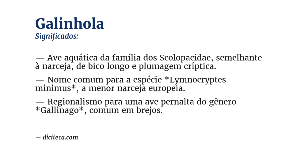 Significado de galinhola