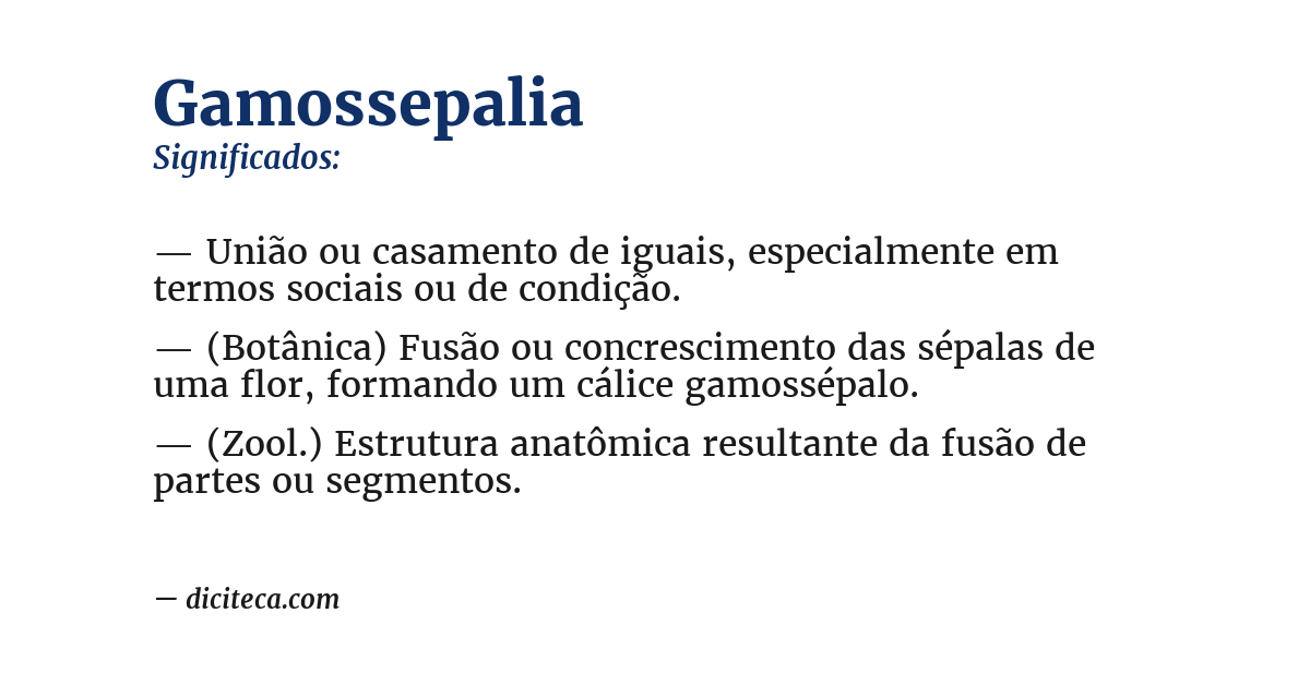Significado de gamossepalia