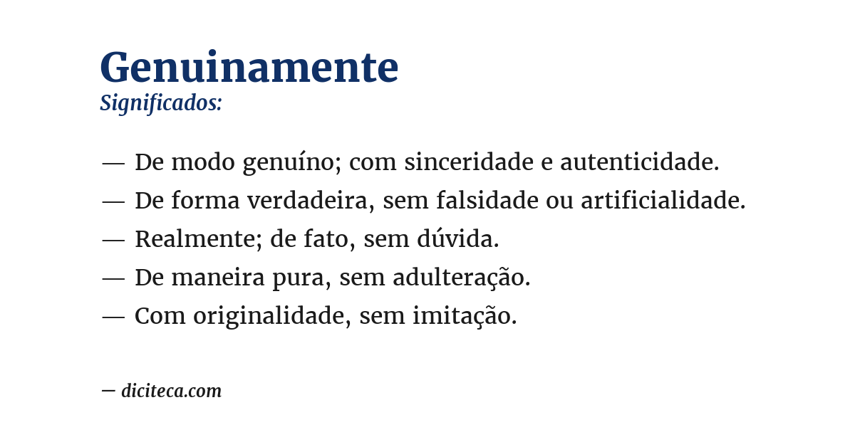 Significado de genuinamente