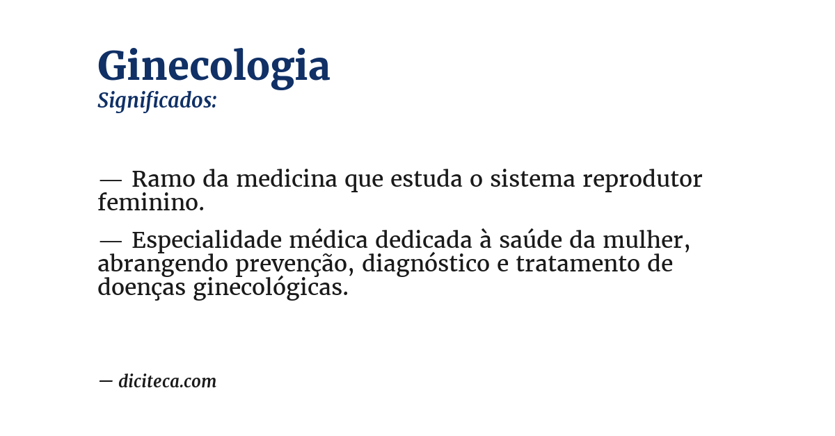 Significado de ginecologia