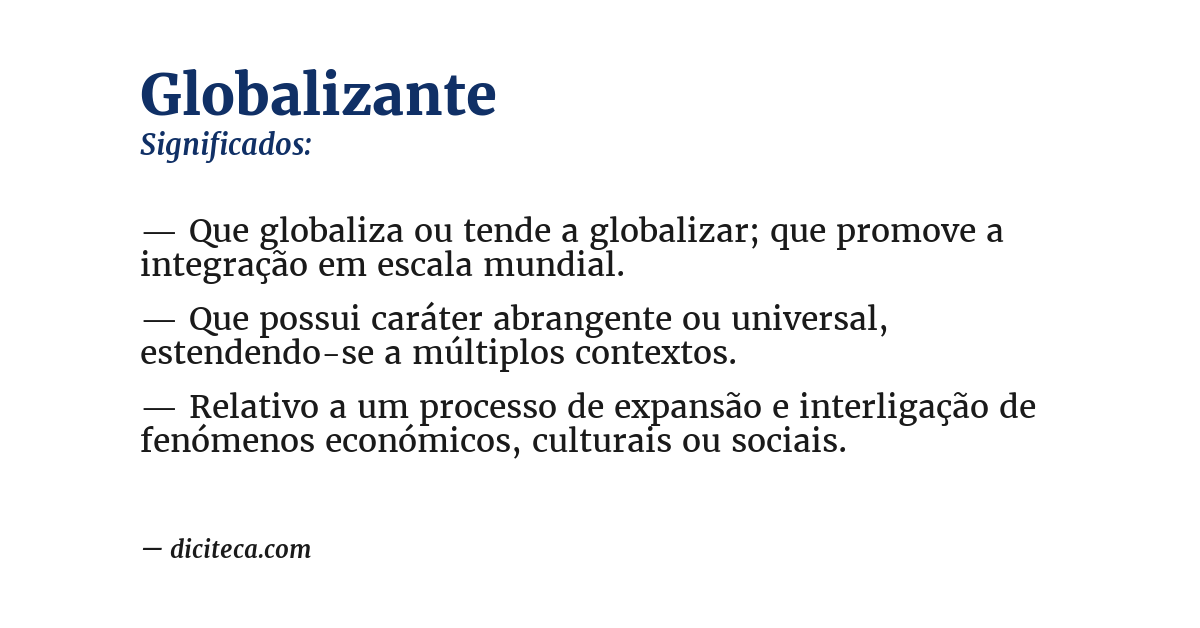 Significado de globalizante