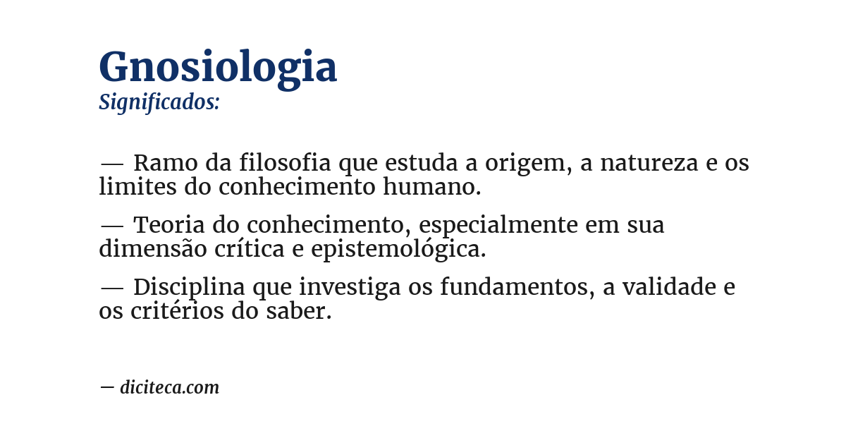 Significado de gnosiologia