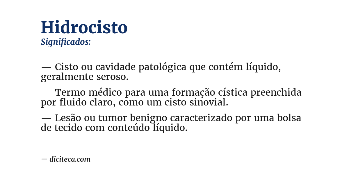 Significado de hidrocisto