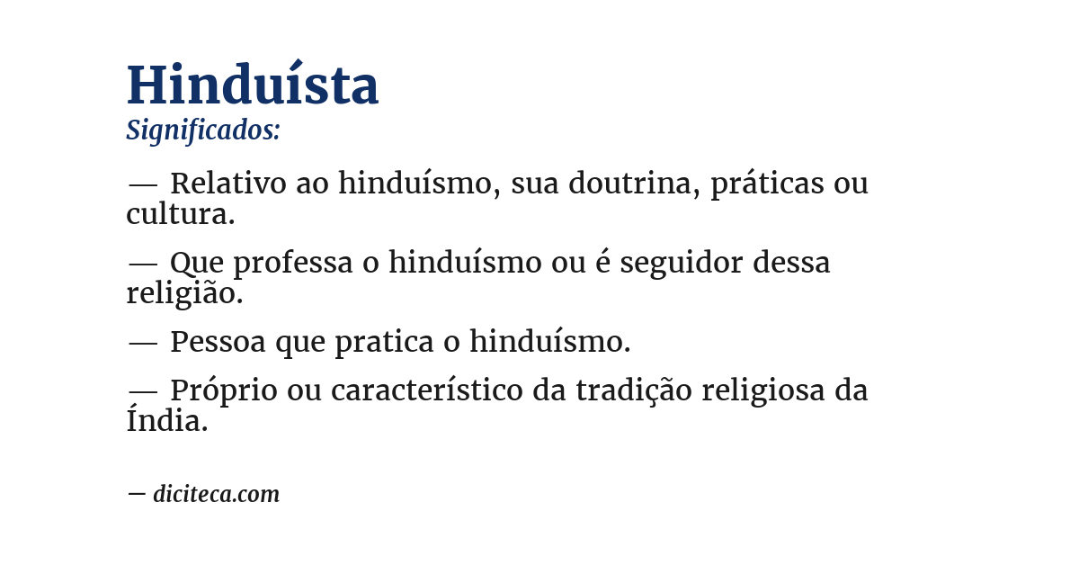 Significado de hinduísta