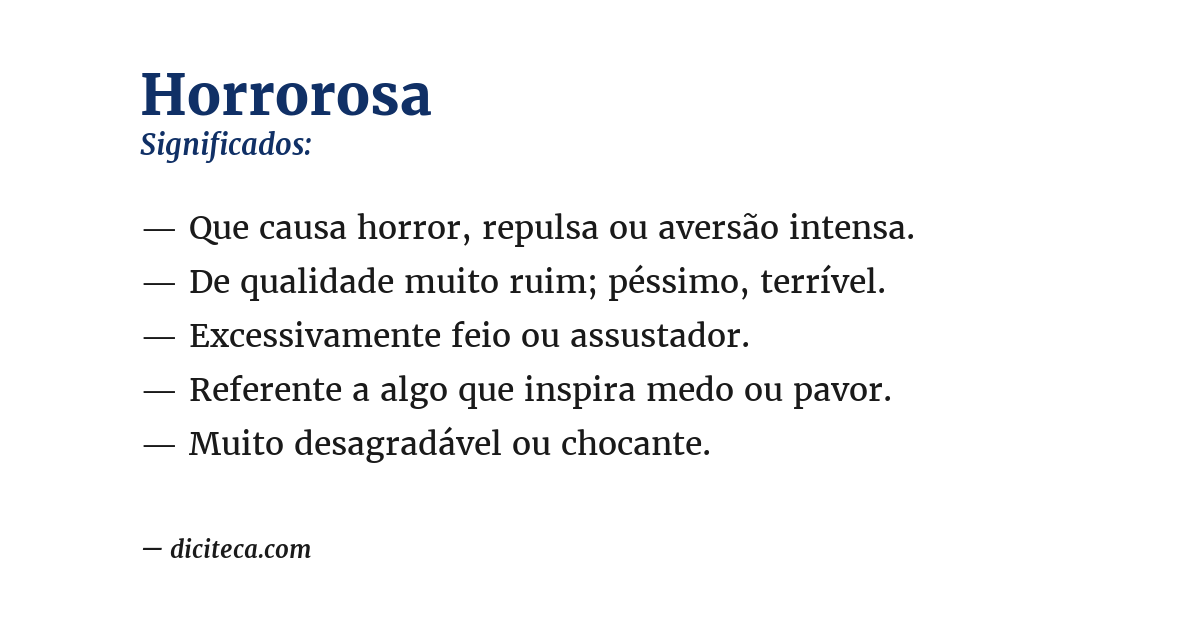 Significado de horrorosa