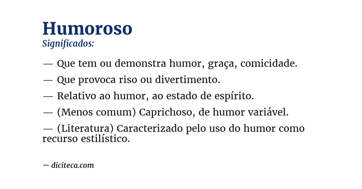 Significado de humoroso