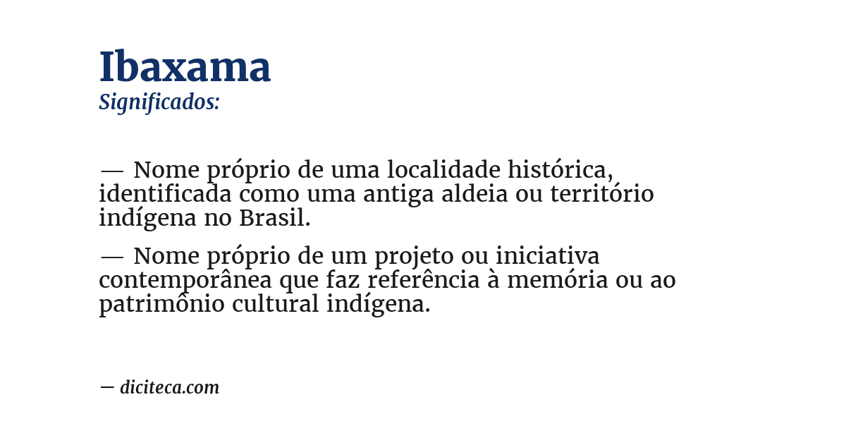 Significado de ibaxama