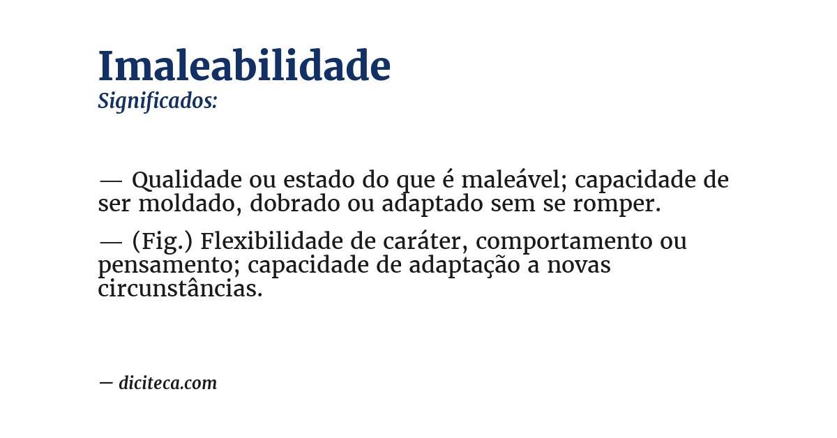 Significado de imaleabilidade