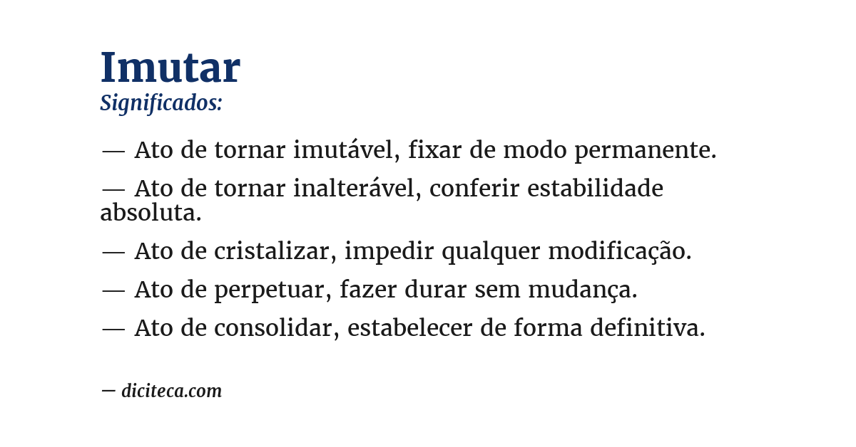 Significado de imutar