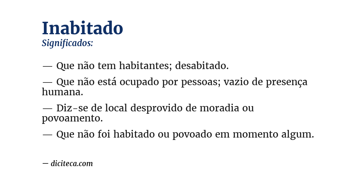 Significado de inabitado